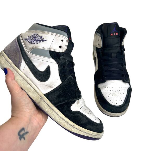 Nike Jordan 1 Mid SE Sneaker Shoes FLAW 852542 Varsity Purple Mens 9 - Picture 1 of 11